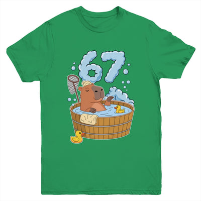 Capybara Bath Tub 67 Relaxed Funny Six Seven Meme Animal Youth Shirt | siriusteestore