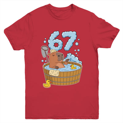 Capybara Bath Tub 67 Relaxed Funny Six Seven Meme Animal Youth Shirt | siriusteestore