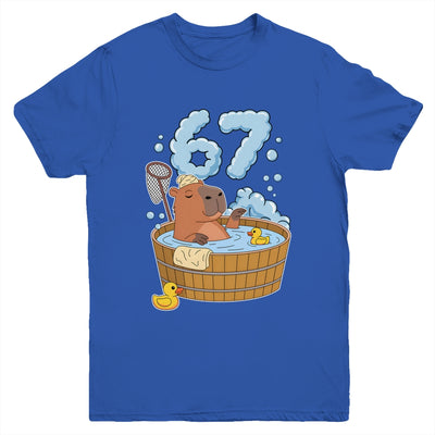 Capybara Bath Tub 67 Relaxed Funny Six Seven Meme Animal Youth Shirt | siriusteestore