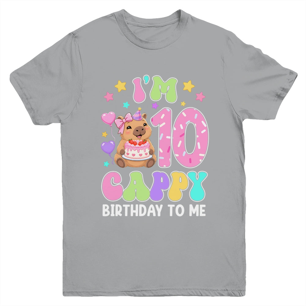 Capybara Birthday 10 Kawaii Capybara 10Th Birthday Girl Youth Shirt | siriusteestore