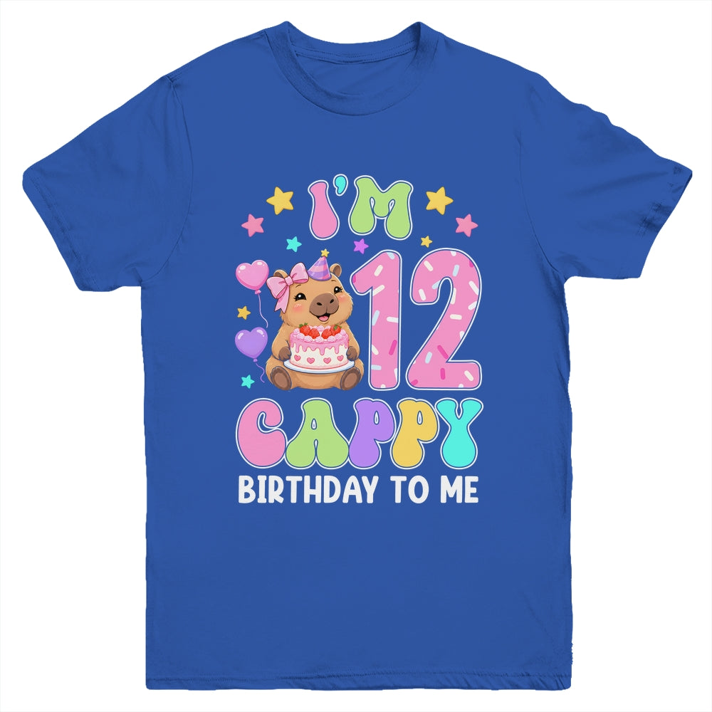 Capybara Birthday 12 Kawaii Capybara 12Th Birthday Girl Youth Shirt | siriusteestore