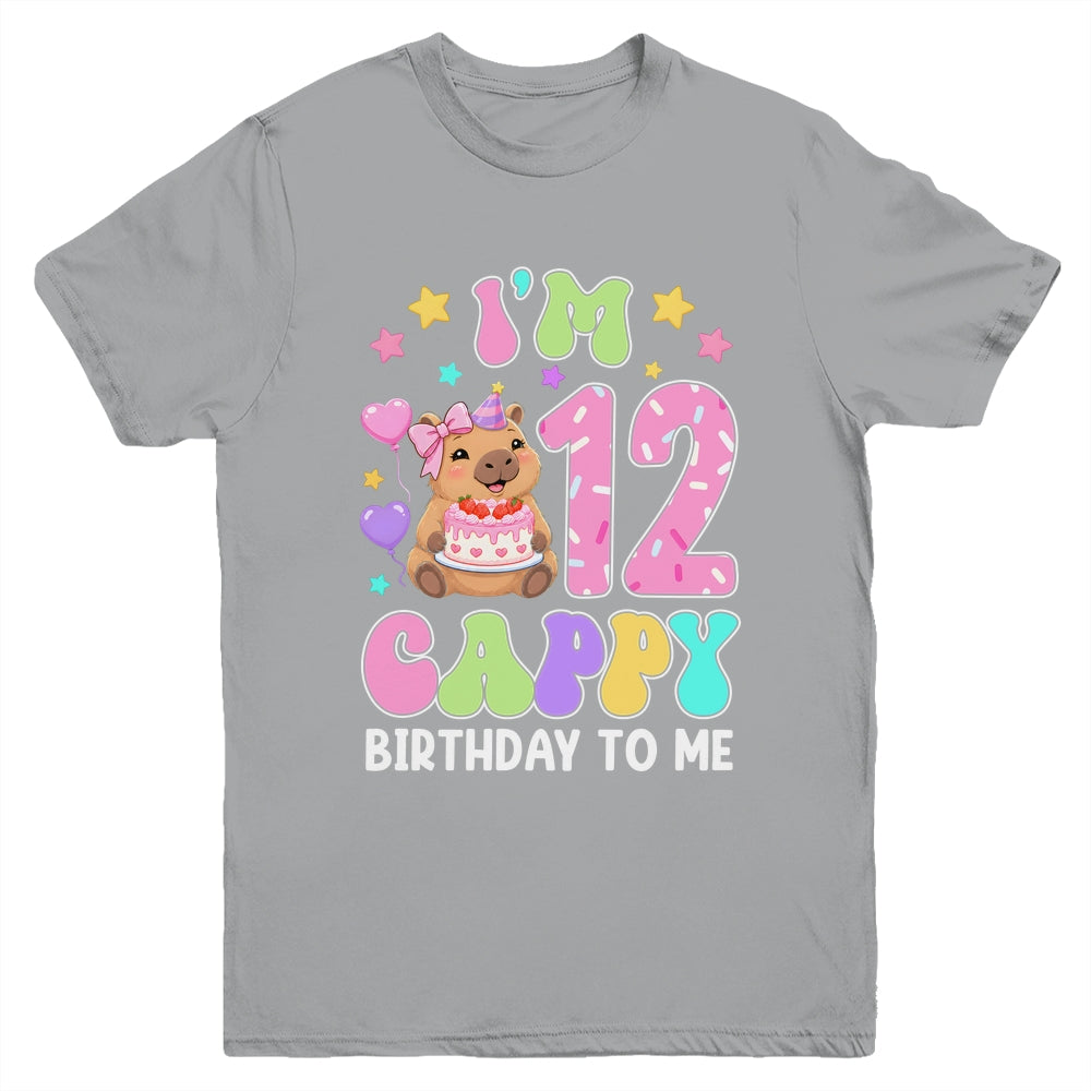Capybara Birthday 12 Kawaii Capybara 12Th Birthday Girl Youth Shirt | siriusteestore
