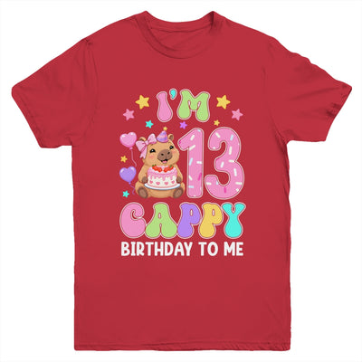 Capybara Birthday 13 Kawaii Capybara 13Th Birthday Girl Youth Shirt | siriusteestore