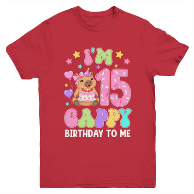 Capybara Birthday 15 Kawaii Capybara 15Th Birthday Girl Youth Shirt | siriusteestore