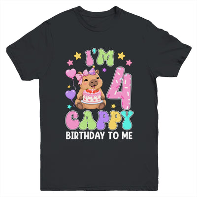 Capybara Birthday 4 Kawaii Capybara 4Th Birthday Girl Youth Shirt | siriusteestore