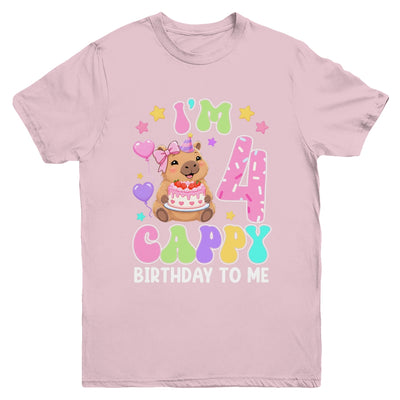 Capybara Birthday 4 Kawaii Capybara 4Th Birthday Girl Youth Shirt | siriusteestore