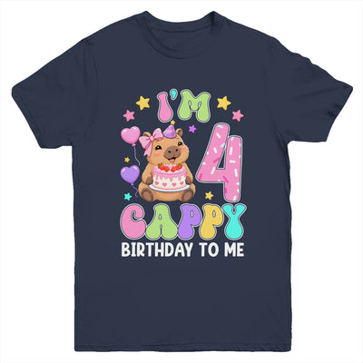 Capybara Birthday 4 Kawaii Capybara 4Th Birthday Girl Youth Shirt | siriusteestore