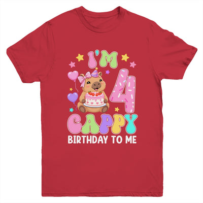 Capybara Birthday 4 Kawaii Capybara 4Th Birthday Girl Youth Shirt | siriusteestore
