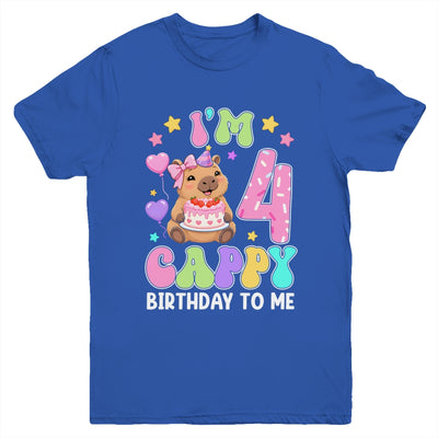 Capybara Birthday 4 Kawaii Capybara 4Th Birthday Girl Youth Shirt | siriusteestore