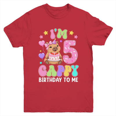 Capybara Birthday 5 Kawaii Capybara 5Th Birthday Girl Youth Shirt | siriusteestore