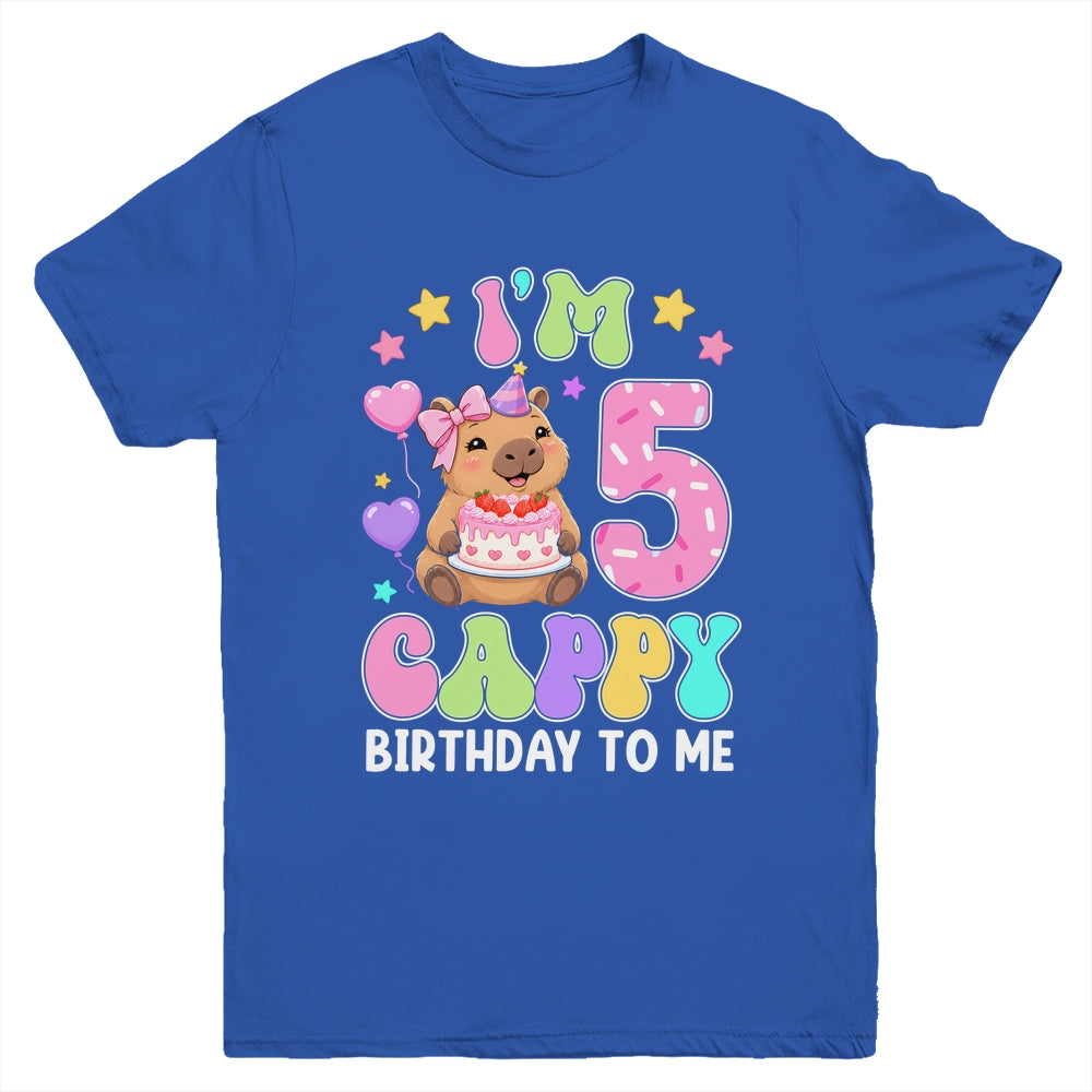 Capybara Birthday 5 Kawaii Capybara 5Th Birthday Girl Youth Shirt | siriusteestore