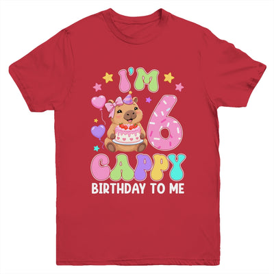 Capybara Birthday 6 Kawaii Capybara 6Th Birthday Girl Youth Shirt | siriusteestore