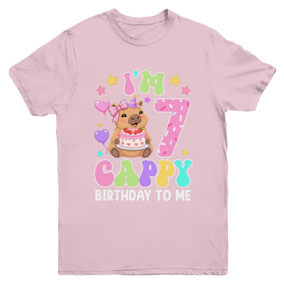 Capybara Birthday 7 Kawaii Capybara 7Th Birthday Girl Youth Shirt | siriusteestore