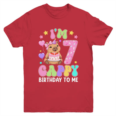 Capybara Birthday 7 Kawaii Capybara 7Th Birthday Girl Youth Shirt | siriusteestore