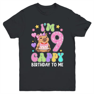 Capybara Birthday 9 Kawaii Capybara 9Th Birthday Girl Youth Shirt | siriusteestore