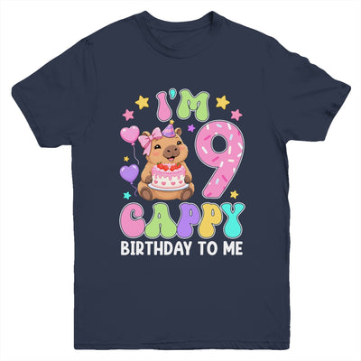 Capybara Birthday 9 Kawaii Capybara 9Th Birthday Girl Youth Shirt | siriusteestore