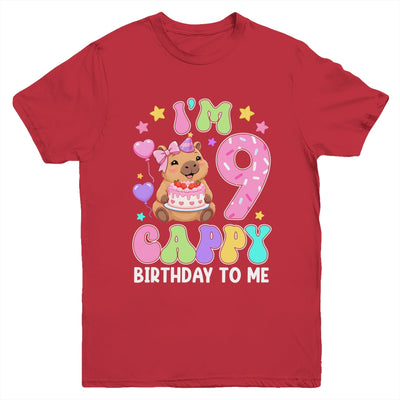 Capybara Birthday 9 Kawaii Capybara 9Th Birthday Girl Youth Shirt | siriusteestore