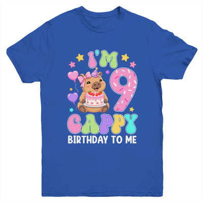 Capybara Birthday 9 Kawaii Capybara 9Th Birthday Girl Youth Shirt | siriusteestore