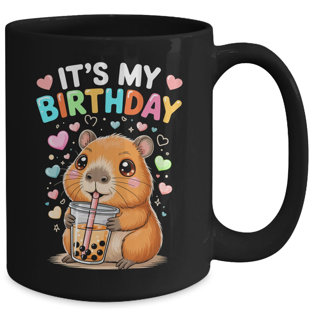 Capybara Birthday Graphic Kids Cute Capibara Its My Birthday Mug | siriusteestore