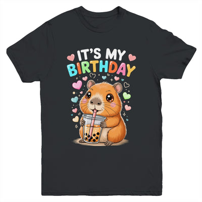 Capybara Birthday Graphic Kids Cute Capibara Its My Birthday Youth Shirt | siriusteestore