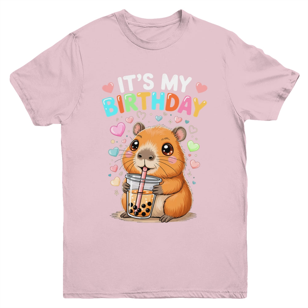 Capybara Birthday Graphic Kids Cute Capibara Its My Birthday Youth Shirt | siriusteestore