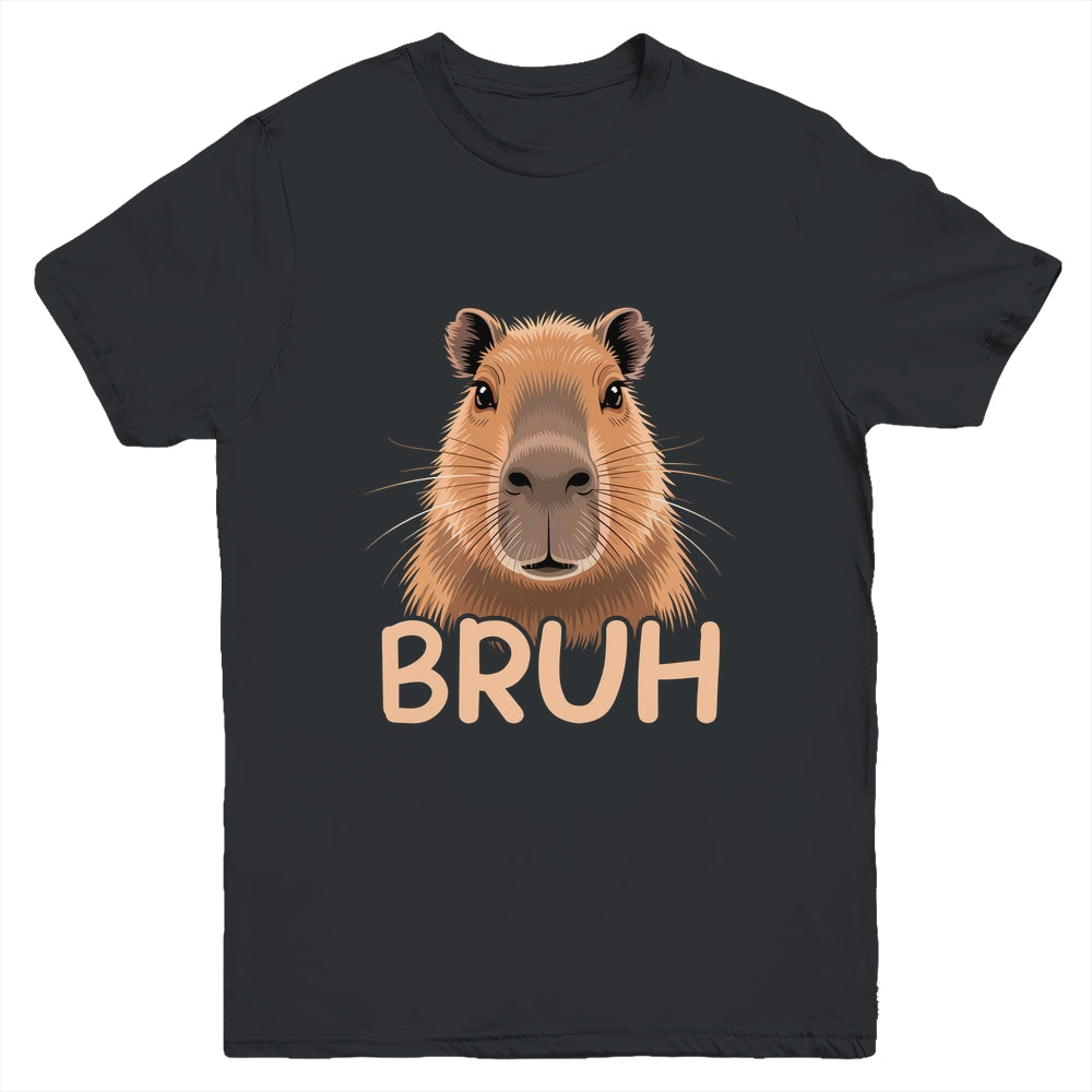 Capybara Bruh Funny Capy Meme Rodent Men Boys Kids Women Youth Shirt | siriusteestore