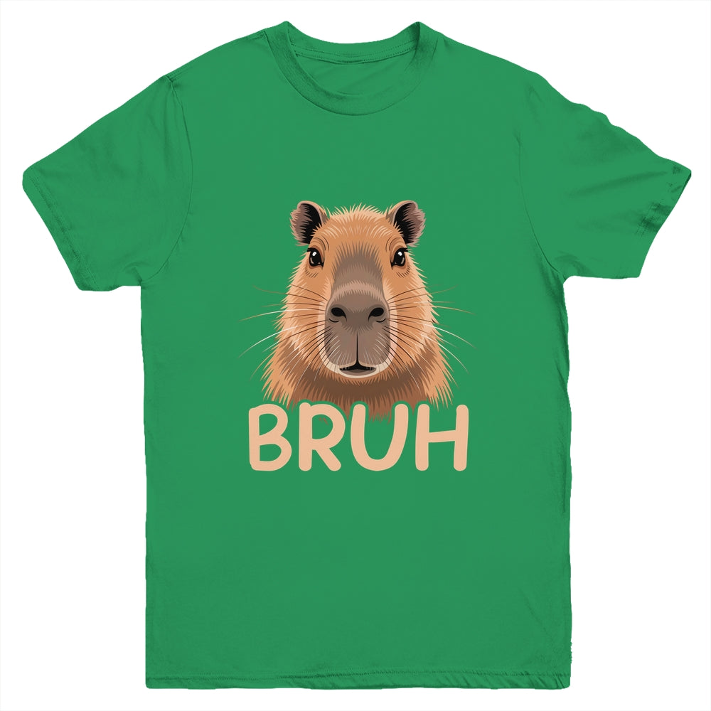 Capybara Bruh Funny Capy Meme Rodent Men Boys Kids Women Youth Shirt | siriusteestore