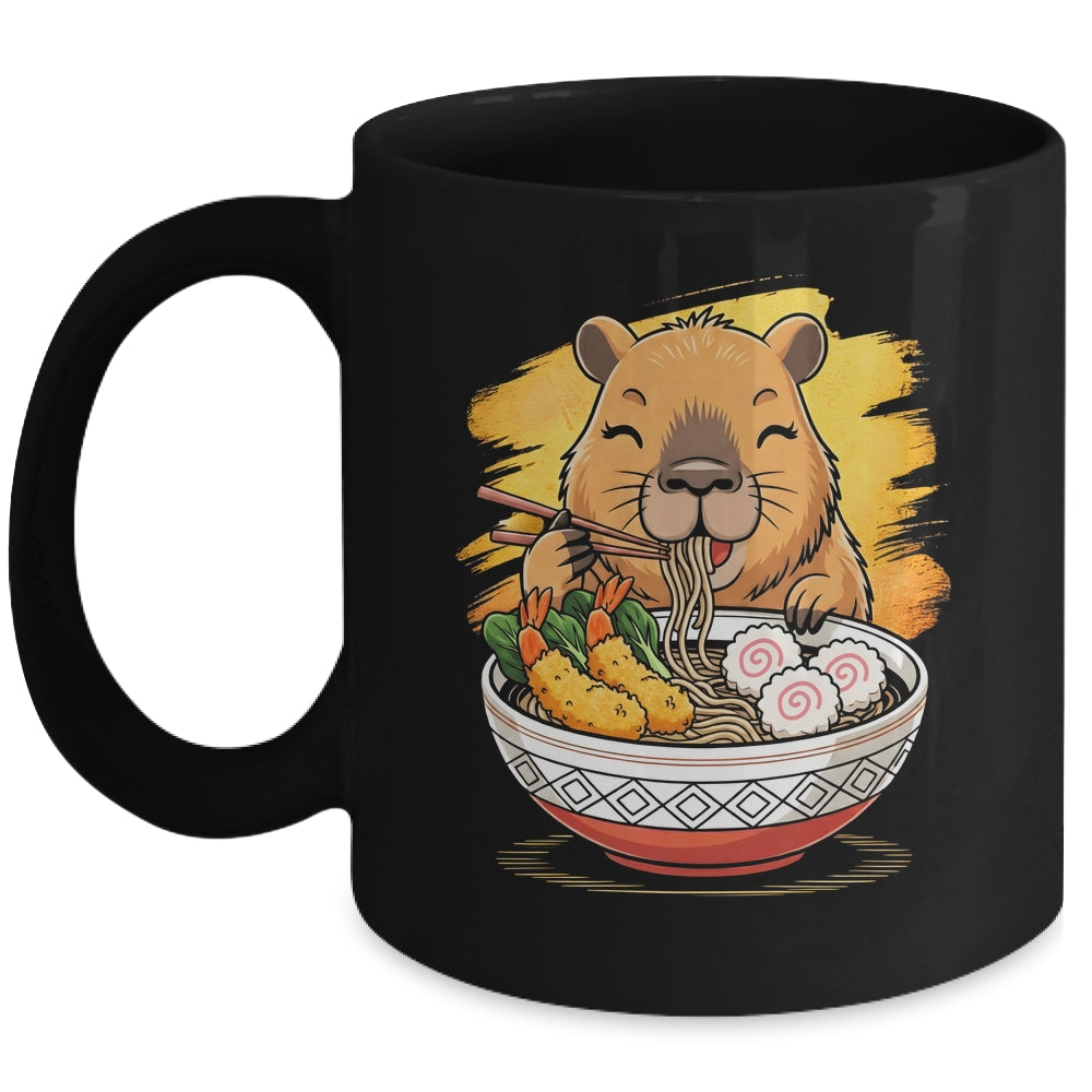 Capybara Eating Ramen Noodles Lover Funny Kawaii Animal Mug | siriusteestore