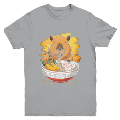 Capybara Eating Ramen Noodles Lover Funny Kawaii Animal Youth Shirt | siriusteestore