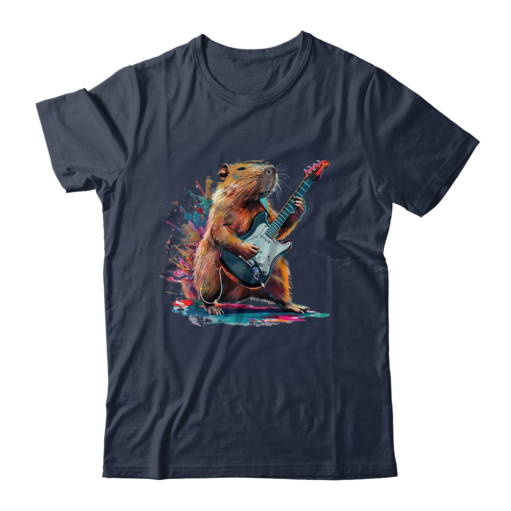 Capybara Playing Electric Guitar Funny Capybaras Lover Shirt & Tank Top | siriusteestore