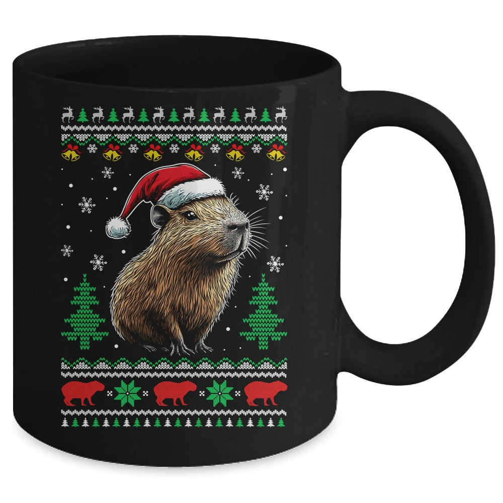 Capybara Santa Hat Ugly Christmas Capybara Lover Xmas Mug | siriusteestore