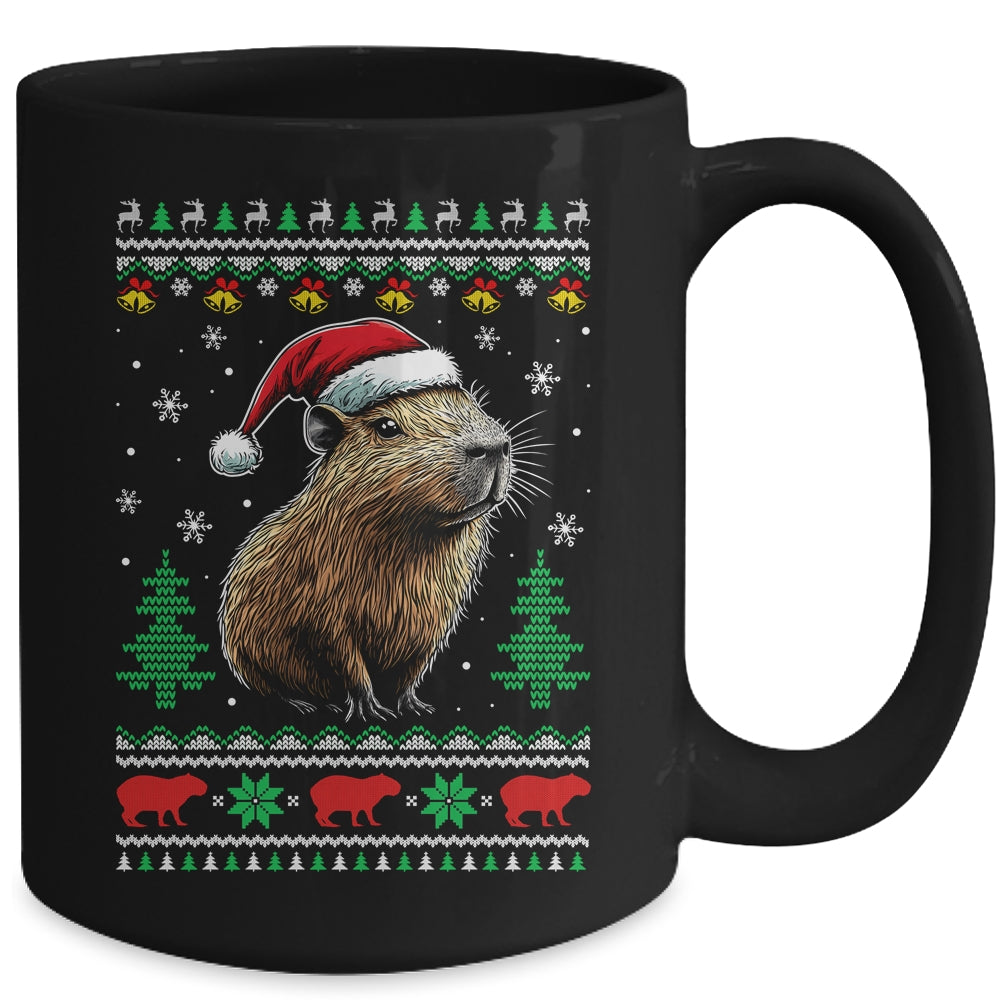 Capybara Santa Hat Ugly Christmas Capybara Lover Xmas Mug | siriusteestore