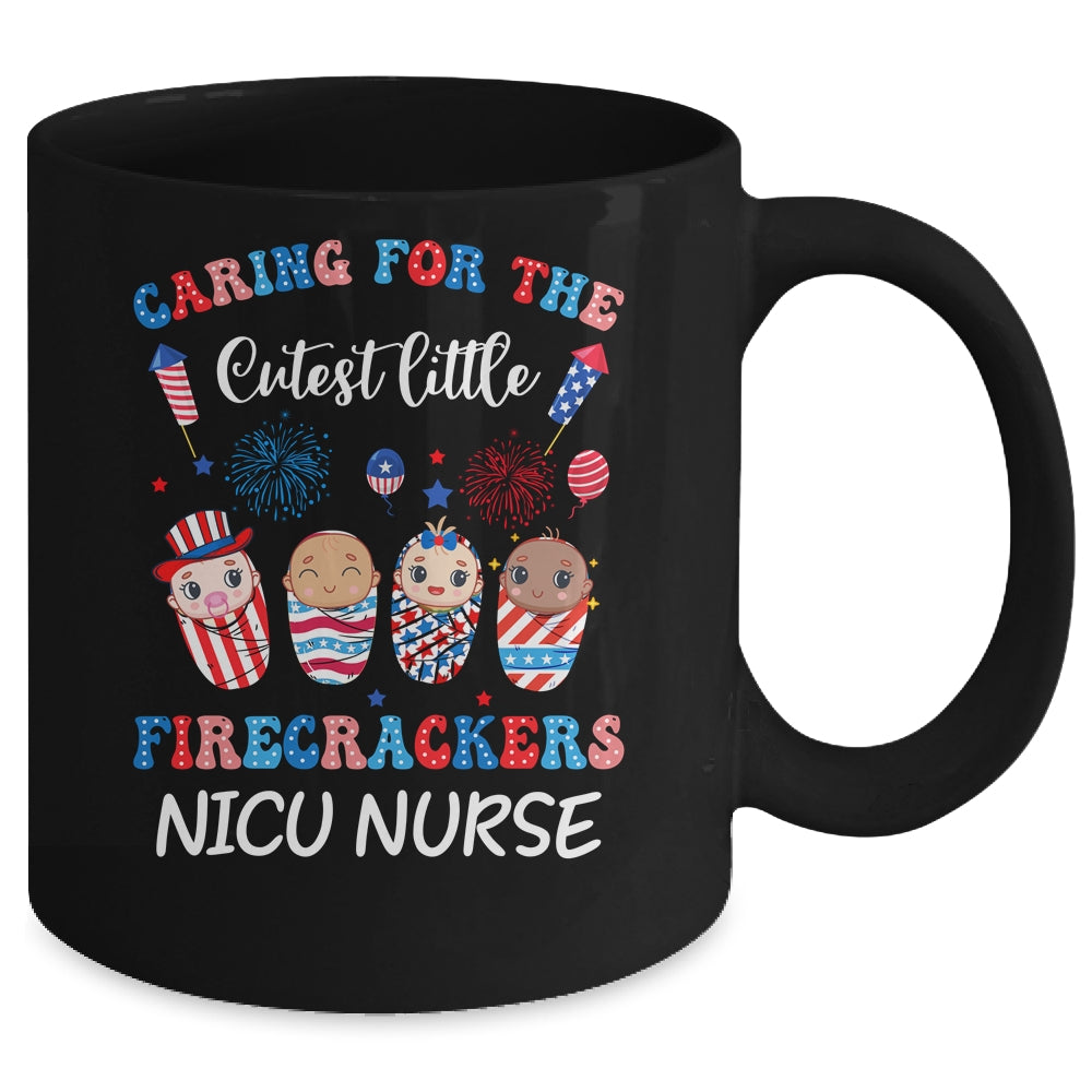 Caring For The Cutest Firecrackers NICU Nurse 4th Of July Mug | siriusteestore