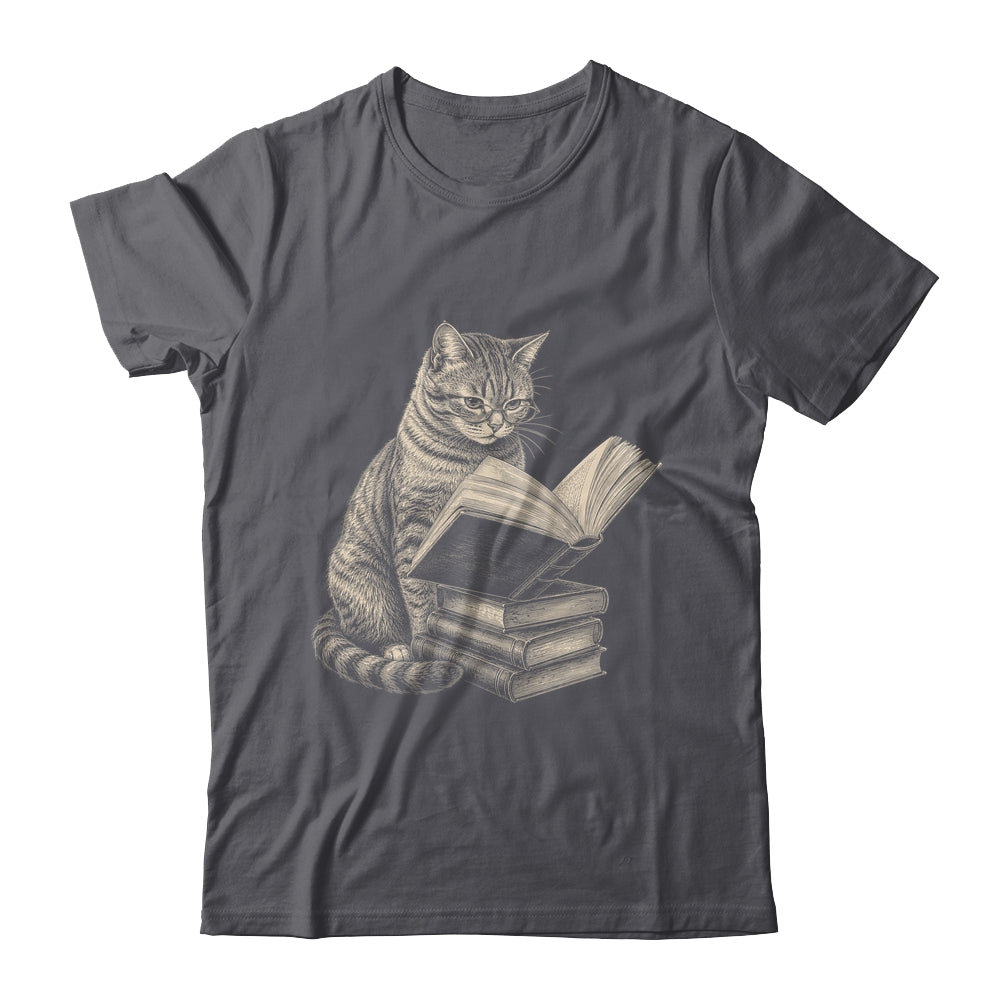 Cat Bookworm Reading Book Funny Cat Lovers Design Graphic Shirt & Tank Top | siriusteestore