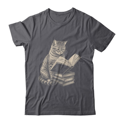 Cat Bookworm Reading Book Funny Cat Lovers Design Graphic Shirt & Tank Top | siriusteestore