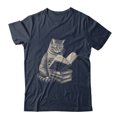 Cat Bookworm Reading Book Funny Cat Lovers Design Graphic Shirt & Tank Top | siriusteestore