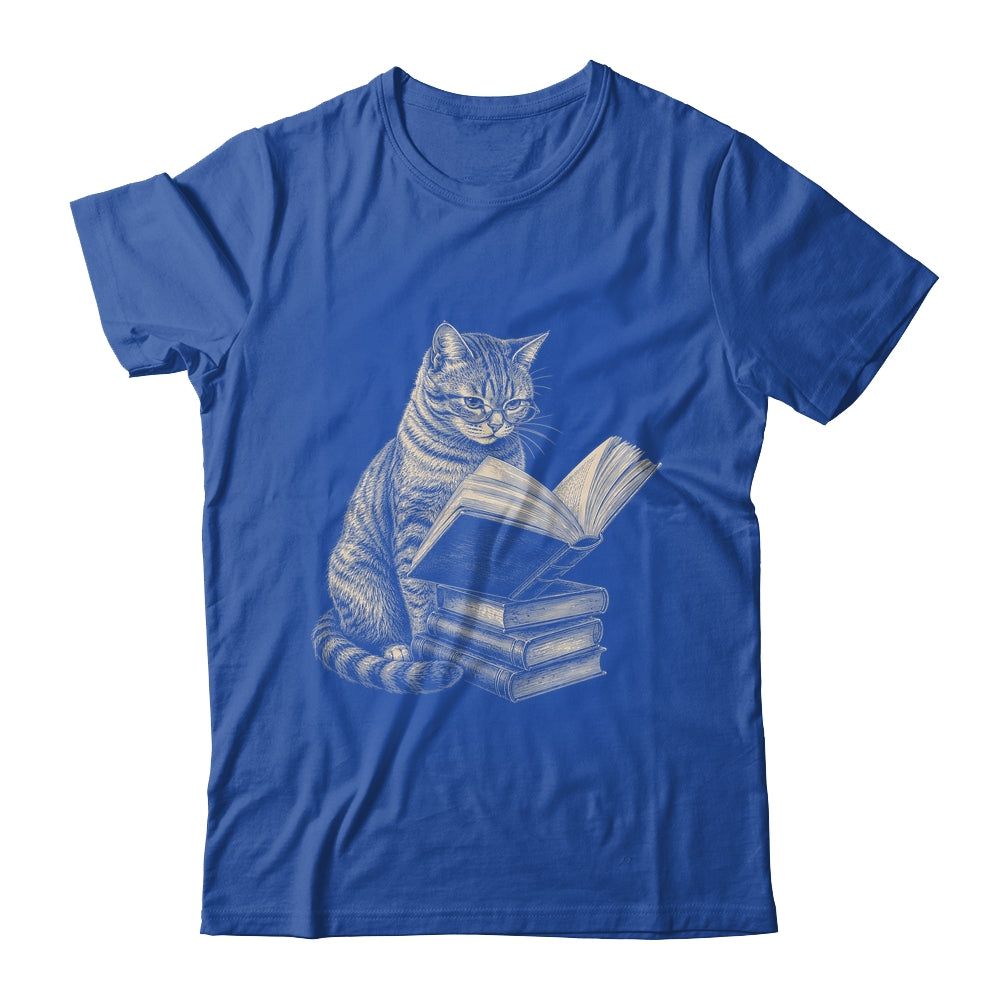 Cat Bookworm Reading Book Funny Cat Lovers Design Graphic Shirt & Tank Top | siriusteestore