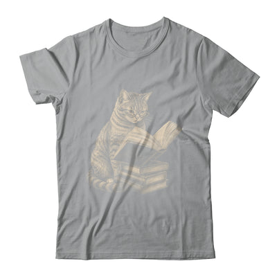 Cat Bookworm Reading Book Funny Cat Lovers Design Graphic Shirt & Tank Top | siriusteestore