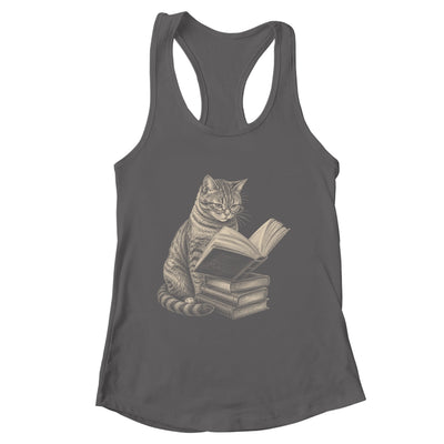 Cat Bookworm Reading Book Funny Cat Lovers Design Graphic Shirt & Tank Top | siriusteestore