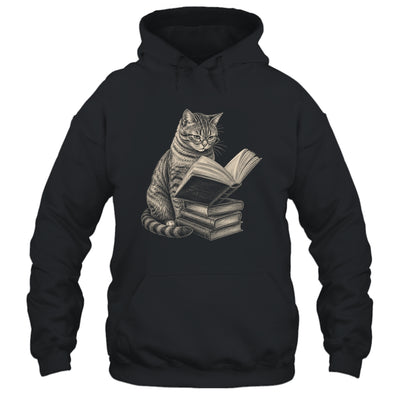 Cat Bookworm Reading Book Funny Cat Lovers Design Graphic Shirt & Tank Top | siriusteestore