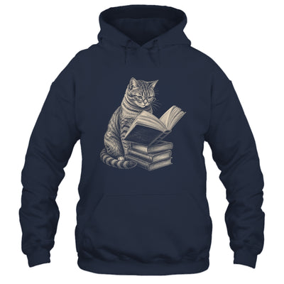 Cat Bookworm Reading Book Funny Cat Lovers Design Graphic Shirt & Tank Top | siriusteestore