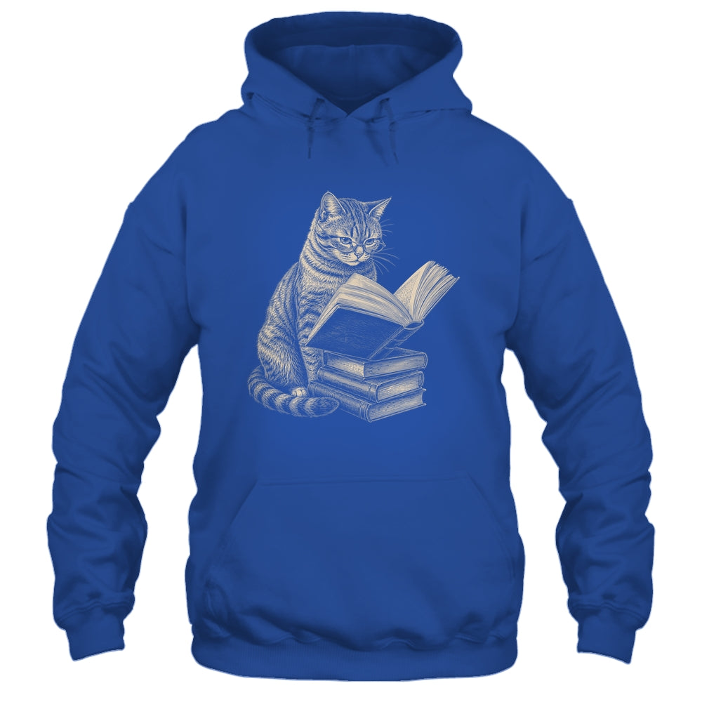 Cat Bookworm Reading Book Funny Cat Lovers Design Graphic Shirt & Tank Top | siriusteestore