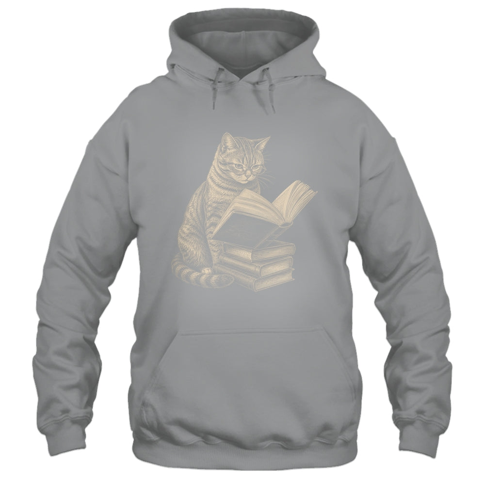 Cat Bookworm Reading Book Funny Cat Lovers Design Graphic Shirt & Tank Top | siriusteestore