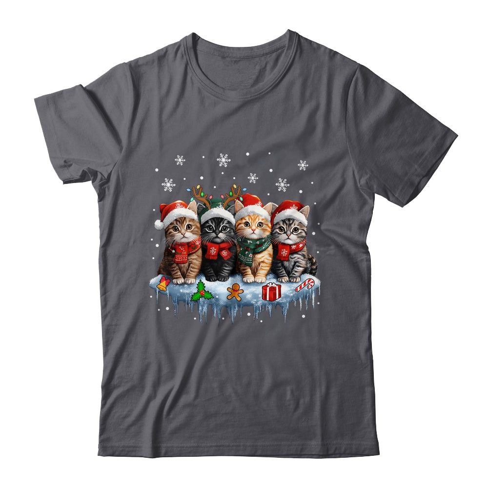 Cat Christmas Light Reindeer Santa Christmas Cat Lover Shirt & Sweatshirt | siriusteestore