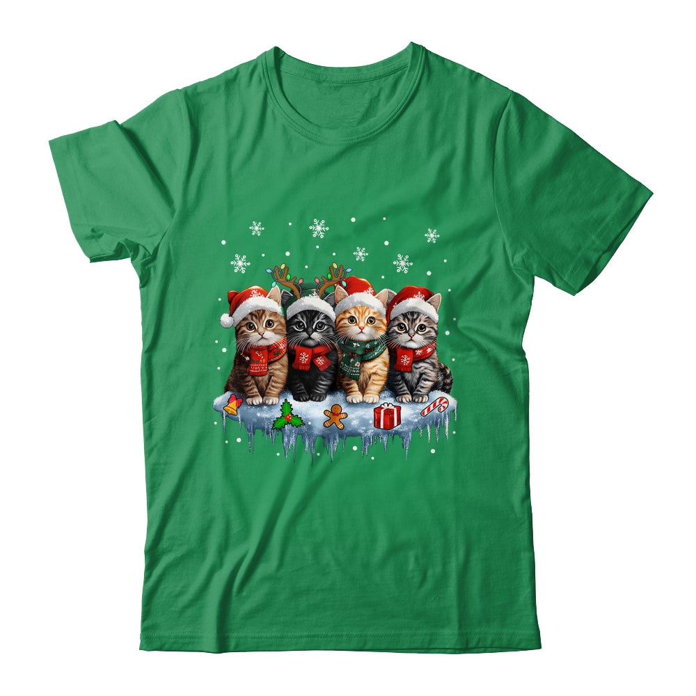 Cat Christmas Light Reindeer Santa Christmas Cat Lover Shirt & Sweatshirt | siriusteestore