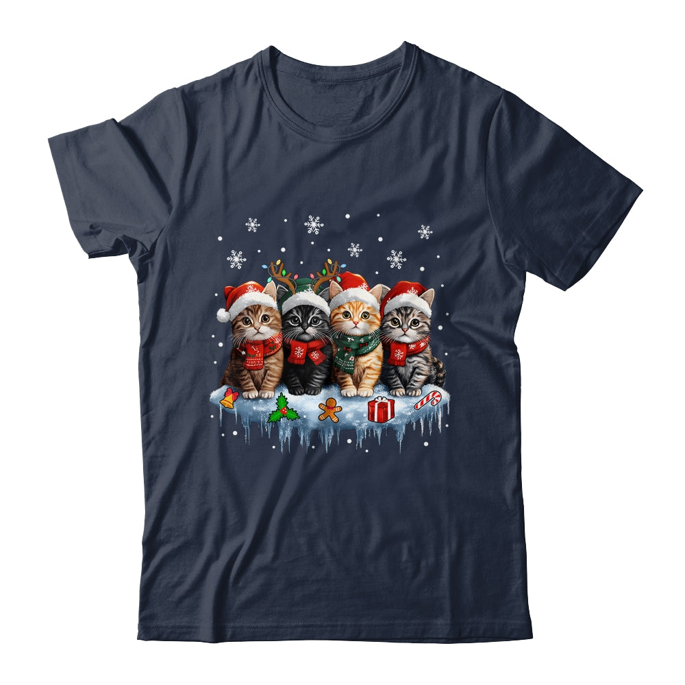 Cat Christmas Light Reindeer Santa Christmas Cat Lover Shirt & Sweatshirt | siriusteestore