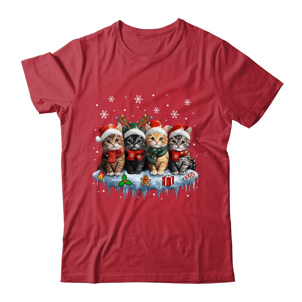 Cat Christmas Light Reindeer Santa Christmas Cat Lover Shirt & Sweatshirt | siriusteestore