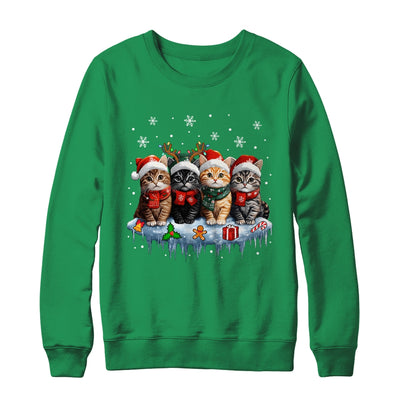 Cat Christmas Light Reindeer Santa Christmas Cat Lover Shirt & Sweatshirt | siriusteestore