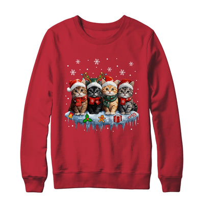 Cat Christmas Light Reindeer Santa Christmas Cat Lover Shirt & Sweatshirt | siriusteestore