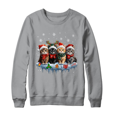 Cat Christmas Light Reindeer Santa Christmas Cat Lover Shirt & Sweatshirt | siriusteestore